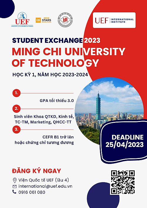 UEFers to take part Student Exchange 2023 at Ming Chi University of Technology  in Taiwan