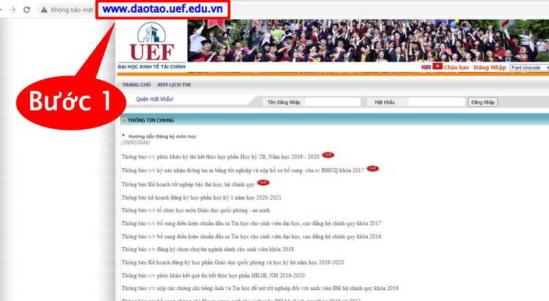 hướng dẫn xem thời khóa biểu