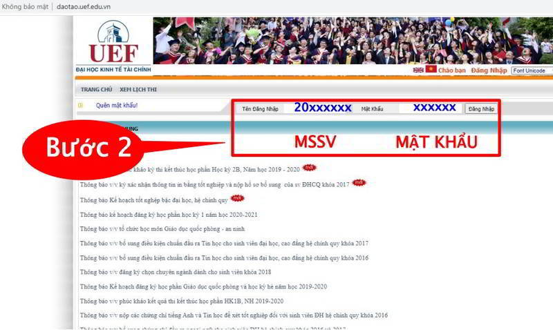 hướng dẫn xem thời khóa biểu
