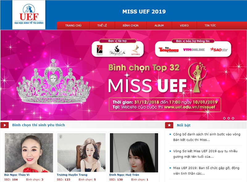 giao diện miss uef